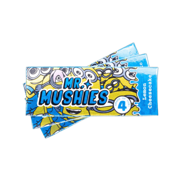 Lemon Cheesecake magic mushroom chocolate bar by Mr. Mushies