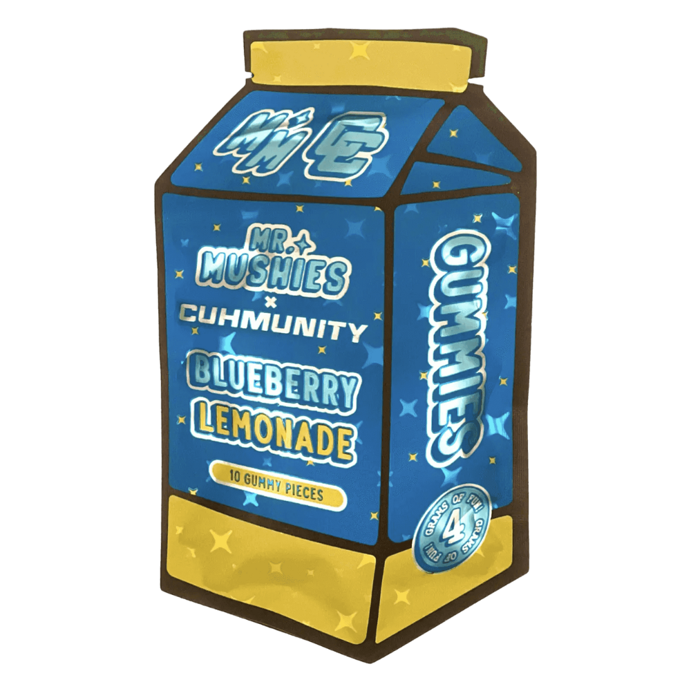 Cuhmunity Blueberry Lemonade magic mushroom gummies by Mr. Mushies